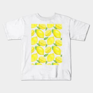 Sicilian Lemons pattern Kids T-Shirt